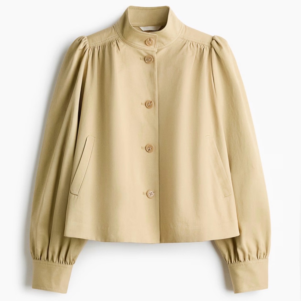 H&M PUFF-SLEEVED TWILL JACKET.  Still in stores at full price.  Worn once.